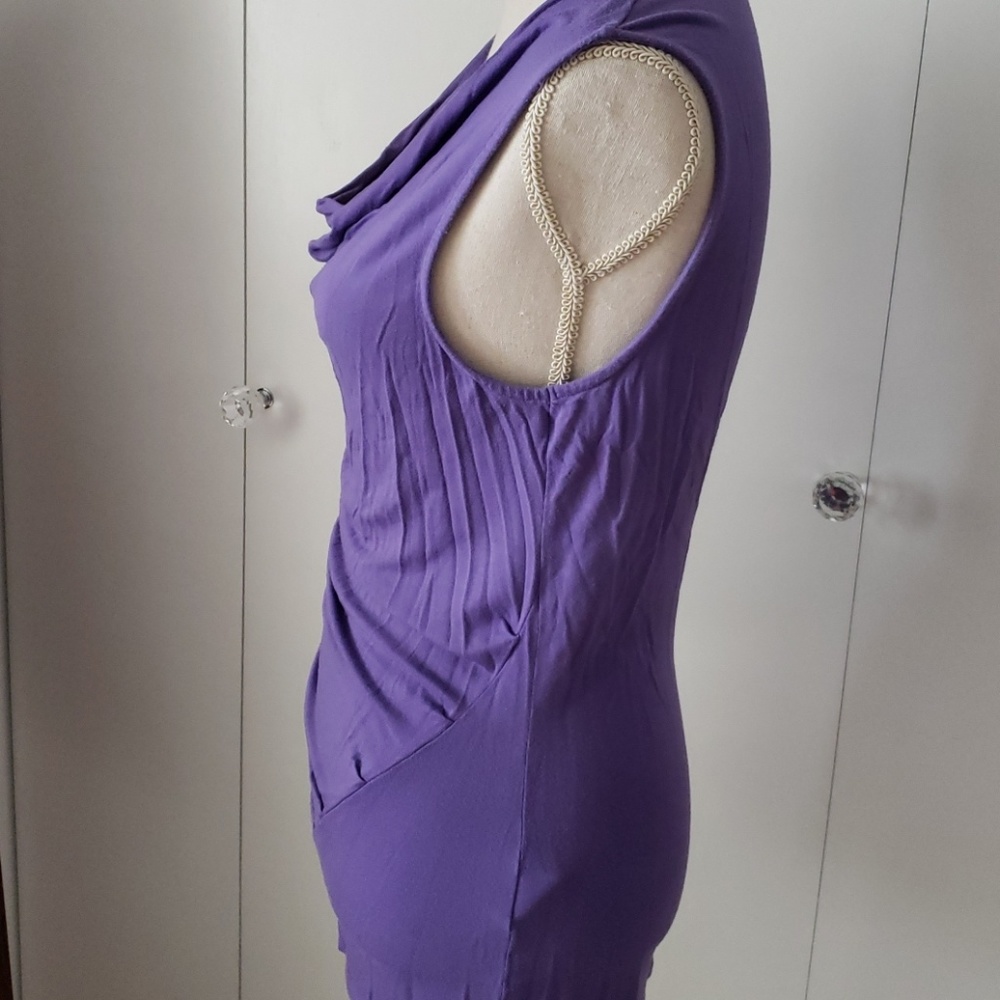 Tahari Purple Sleeveless Drape Top - Picture 2 of 5